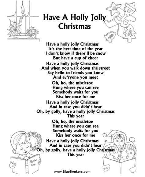 christmas songs words only.